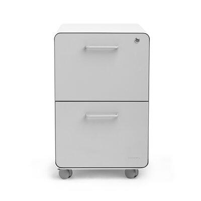 Stow Poppin 2-Drawer Vertical Filing Cabinet Metal/Steel in Gray/White | 25 H x 15.75 W x 20 D in | Wayfair 102257