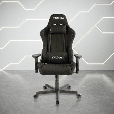 Techni Sport Racer Video Gaming Chair in Black | 52.5 H x 29 W x 26.5 D in | Wayfair RTA-TSF44-BK