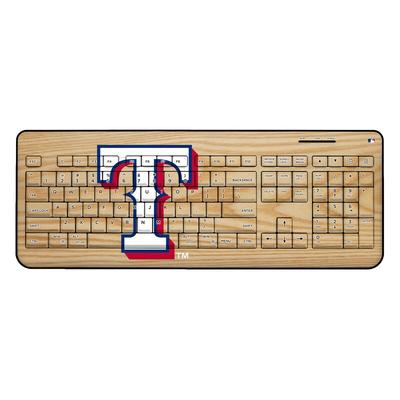Texas Rangers Wood Print Wireless USB Keyboard