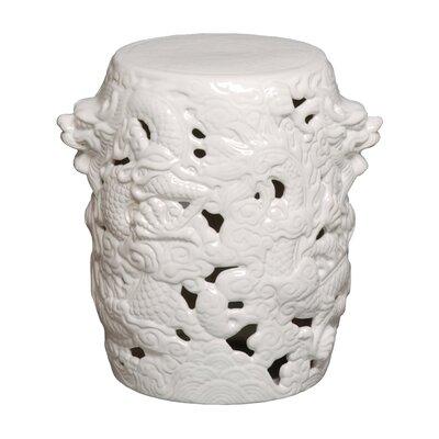 Emissary Home and Garden Dragon Garden Stool Ceramic in Brown/White, Size 15.0 H x 12.0 W x 12.0 D in | Wayfair 1202WT