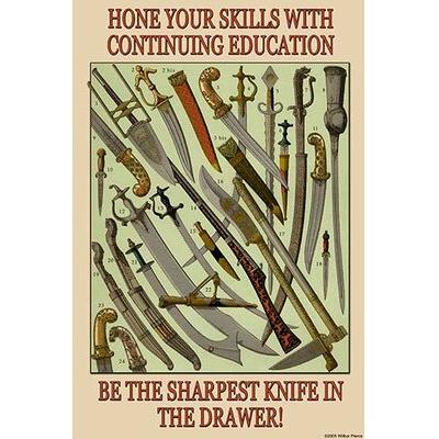 Buyenlarge 'Hone Your Skills' by Wilbur Pierce Vintage Advertisement in Brown/Green | 36 H x 24 W x 1.5 D in | Wayfair 0-587-20598-9C2436