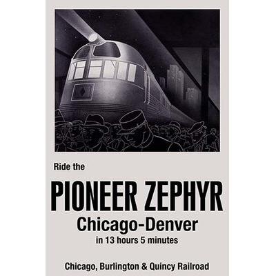Buyenlarge 'Ride the Pioneer Zephyr' by Paris Pierce Vintage Advertisement, Stainless Steel in Black/Gray | 36 H x 24 W x 1.5 D in | Wayfair