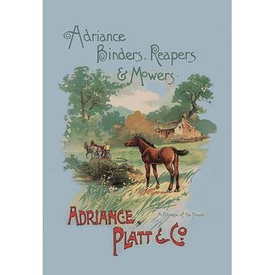 Buyenlarge 'Adriance Binders, Reapers & Mowers' Vintage Advertisement Paper in Brown/Gray/Green | 36 H x 24 W x 1.5 D in | Wayfair
