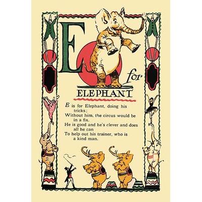 Buyenlarge E for Elephant by Tony Sarge Vintage Advertisement Paper in Green | 36 H x 24 W x 1.5 D in | Wayfair 0-587-07425-6C2436