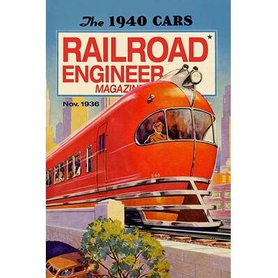 Buyenlarge 'Railroad Engineer Magazine the 1940 Cars' Vintage Advertisement in Blue Orange | 36 H x 24 W x 1.5 D in | Wayfair 0-587-23880-1C2436