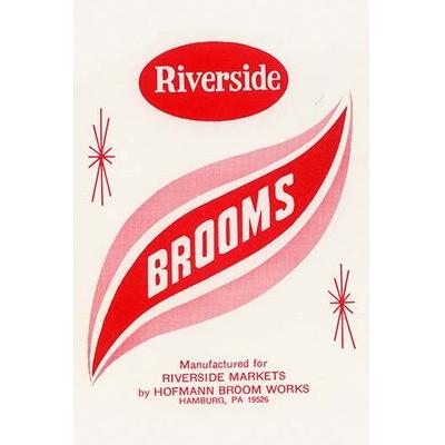Buyenlarge 'Riverside Brooms' Vintage Advertisement in Red | 42 H x 28 W x 1.5 D in | Wayfair 0-587-23081-9C2842