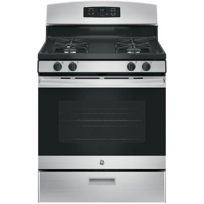 GE Appliances 30" 4.8 cu. ft. Freestanding Gas Range, Stainless Steel in White | 46.25 H x 30 W x 28.75 D in | Wayfair JGBS60REKSS
