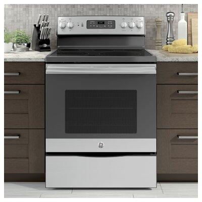 GE Appliances 30" 5.3 Cu. Ft. Freestanding Electric Range w/ Convection Oven, Stainless Steel | 47 H x 29.8 W x 28 D in | Wayfair JB655SKSS