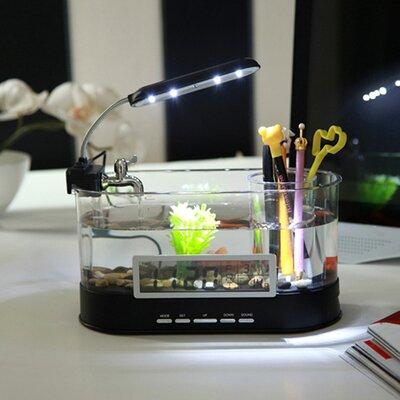 Tucker Murphy Pet™ Cheril 1.8 Gallons USB Desktop Aquarium Kit Acrylic (shatterproof w/ great clarity) in Black | 8 H x 10 W x 5 D in | Wayfair