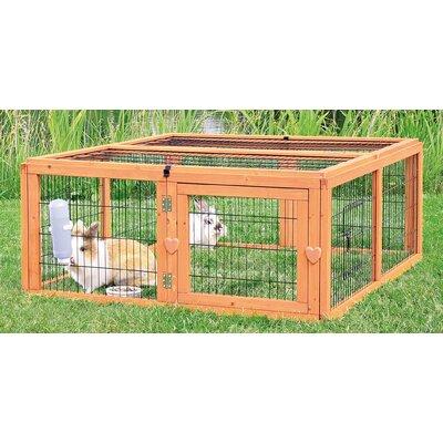 Archie & Oscar™ Gatsby Medium Outdoor Pen w/ Mesh Cover Solid Wood (common for Rabbit Hutches) in Brown | 18.89 H x 45.6 W x 42.91 D in | Wayfair