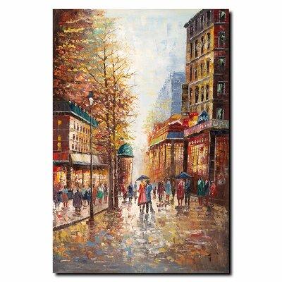 Charlton Home® 'French Street Scene I' Painting Print on Canvas in Brown/Red | 32 H x 24 W x 2 D in | Wayfair 01AB13270D414BCDB1A4B2BF5D22A7BC
