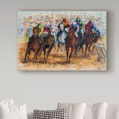 Charlton Home® 'The Derby' Print on Wrapped Canvas Metal in Brown/Red | 22 H x 32 W x 2 D in | Wayfair DB884A12CE1D45E189820569D34D7C10