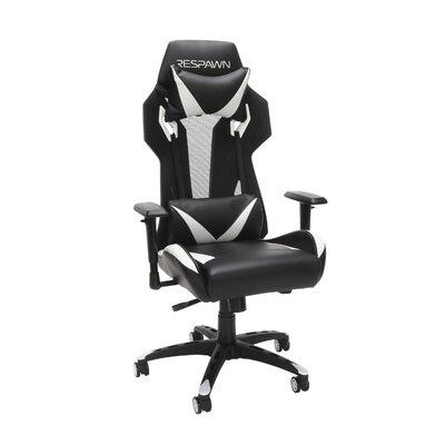 Respawn PC & Racing Game Chair Faux Leather/Plastic/Acrylic/Upholstered/Metal in White, Size 52.5 H x 27.5 W x 26.0 D in | Wayfair RSP-205-WHT
