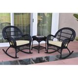 August Grove® Mangum 3 Piece Rattan Seating Group w/ Cushions Plastic in Black | Wayfair F565C8D73DF244F7A754B3BDD6B33F90