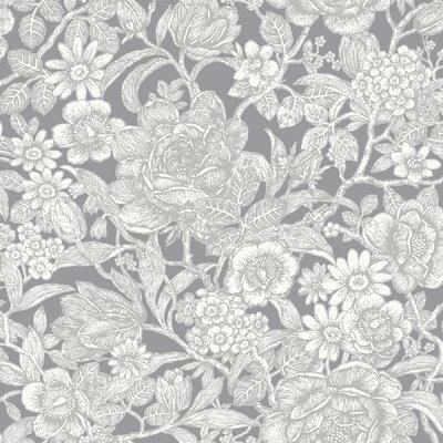 Andover Mills™ Guynn Floral Trails 33' L x 20.5" W Wallpaper Roll Paper in Gray | 20.5 W in | Wayfair 5D20CDB07E9A49BE8C260C87DA46B040