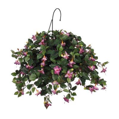 Charlton Home® Faux Fuchsia Floral Arrangement in Handle Planter, Metal | 25 H x 24 W x 24 D in | Wayfair 52C762E1598C4B00BC055177D0B149D1