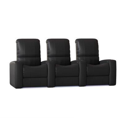 Latitude Run® Blaze XL900 Home Theater Sofa (Row of 3) Faux Leather in Black, Size 44.0 H x 96.0 W x 40.0 D in | Wayfair LDER5906 45373029