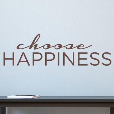 Wallums Wall Decor Choose Happiness Wall Decal Vinyl, Glass in Red/Brown | 9 H x 36 W in | Wayfair quotes-choose-happiness-MN-36x11_Brown