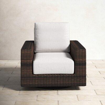 Birch Lane™ Naomie Swivel Rocker Patio Chair w/ Sunbrella Cushions in Pink/White | 35 H x 35 W x 35 D in | Wayfair E31E9ABFA2D0444BA0D1F7D86CDDEA5C