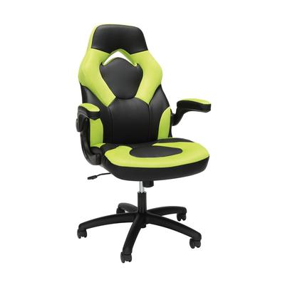 OFM Essentials Collection Racing Style Bonded Leather Gaming Chair in Green - OFM ESS-3085-GRN
