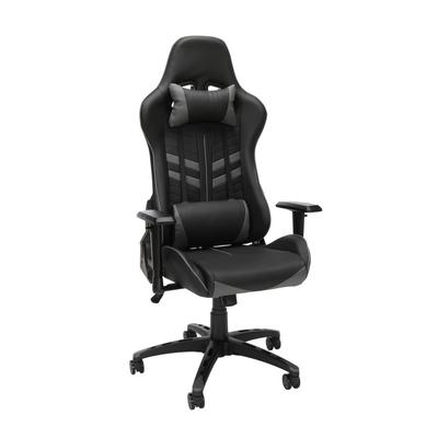 Essentials by OFM ESS-6065 Racing Style Gaming Chair in Gray - OFM ESS-6065-GRY