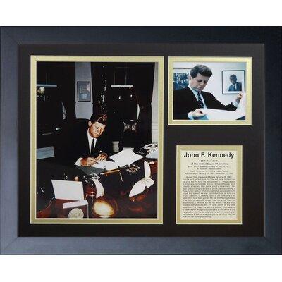 Legends Never Die John F. Kennedy II Framed Memorabilia Paper in Black, Size 12.5 H x 15.5 W x 1.0 D in | Wayfair 16456U
