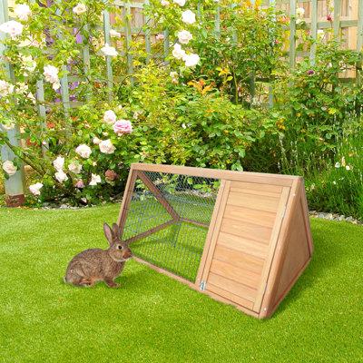 Tucker Murphy Pet™ Maurice Outdoor Triangular Animal Rabbit Hutch (common for Rabbit Hutches) in Brown | 20.75 H x 47.75 W x 24.5 D in | Wayfair