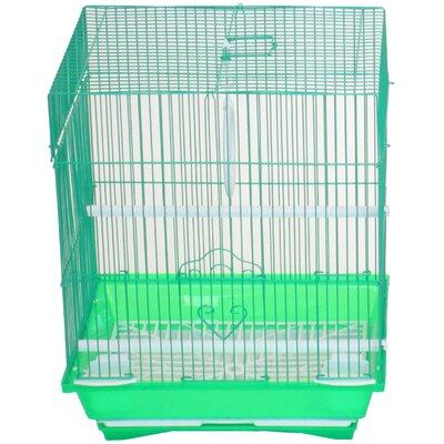 YML Flat Top Small Parakeet Cage w/ Food Access Door Steel in Green | Wayfair A1124MGRN