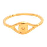 Gleaming Eye,'Gold Plated Sterling Silver Eye Band Ring from Bali'