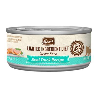 Limited Ingredient Diet Grain Free Real Duck Recipe Pate Wet Cat Food, 5 oz., Case of 24, 24 X 5 OZ