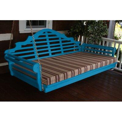 Darby Home Co Toya Porch Swing Wood/Solid Wood in Green/Blue/Brown | 33