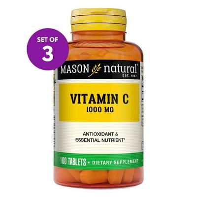 Mason Natural - 100-Ct. Vitamin C 1000-Mg Ascorbic Acid Supplement - Set of 3