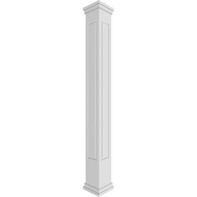 Ekena Millwork Craftsman Classic Square Non-Tapered, Raised Panel PVC Column Kit, Prairie Capital & Prairie Base, Latex | 108 H x 11.63 W in | Wayfair