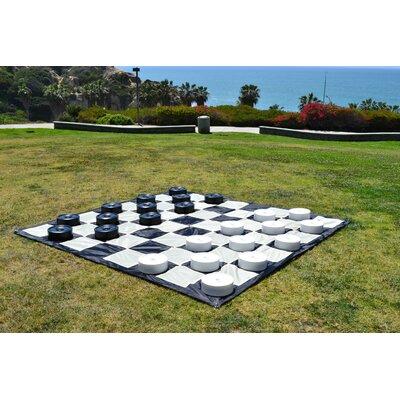 MegaChess 10" Giant Plastic Checkers Set w/ Quick Fold Nylon Board Plastic in Black/White, Size 118.0 H x 118.0 W in | Wayfair MAKP10S