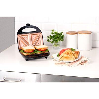 Gotham Steel Non-Stick Indoor Electric Sandwich Panini Grill Ceramic/Copper in Brown, Size 6.0 H x 11.0 D in | Wayfair 2108