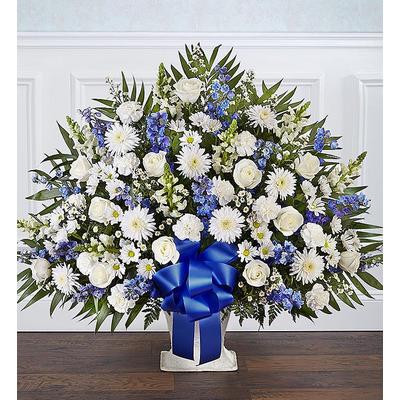 1-800-Flowers Everyday Gift Delivery Heartfelt Tribute Blue & White Floor Basket Arrangement Xl