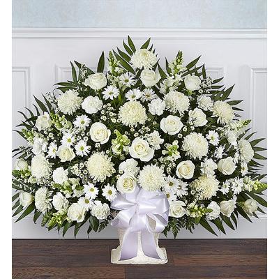 1-800-Flowers Everyday Gift Delivery Heartfelt Tribute White Floor Basket Arrangement Xl | Happiness Delivered To Their Door