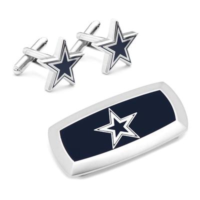 Men's Navy Dallas Cowboys Cufflinks and Cushion Money Clip Gift Set