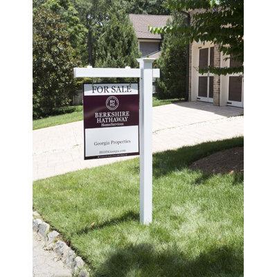 4Ever Products Oberyn Real Estate Sign Post Plastic in White, Size 60.0 H x 6.0 W x 47.0 D in | Wayfair Oberyn_REP_547_White