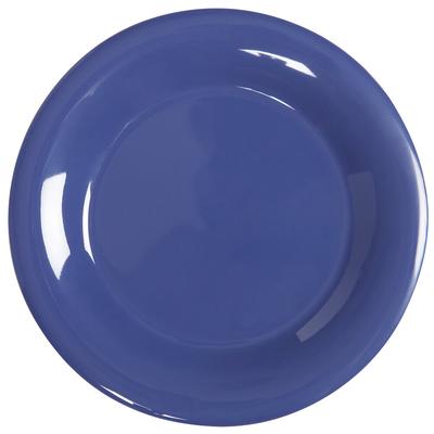 GET WP-7-PB Diamond Mardi Gras 7 1/2" Peacock Blue Wide Rim Round Melamine Plate - 48/Case