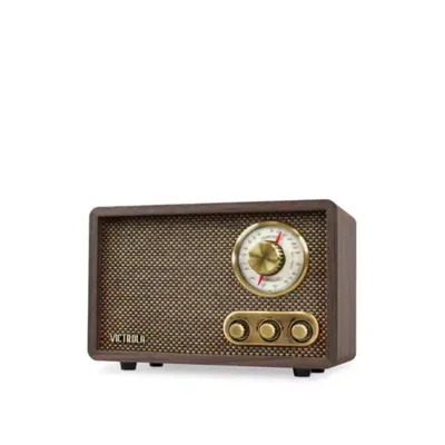 Victrola Retro Wood Bluetooth FM/AM Radio with Rotary Dial