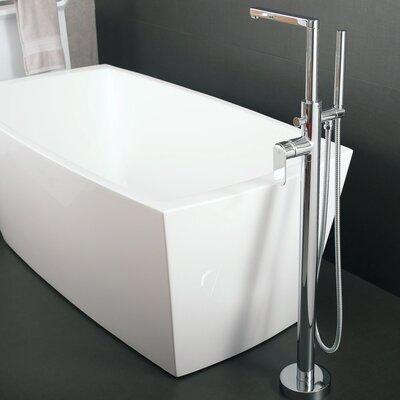 DAX Hot Single Handle Floor Mounted Tub Filler Trim w/ Hand Shower in Gray | Wayfair DAX-808-CR