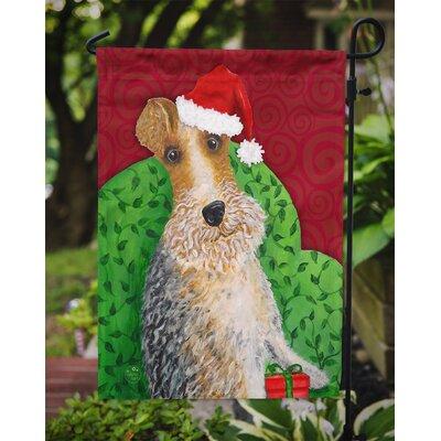 Caroline's Treasures Wire Fox Terrier Christmas 2-Sided Polyester 15 x 11.5 in. Garden Flag in Brown/Green/Red, Size 15.0 H x 11.5 W in | Wayfair
