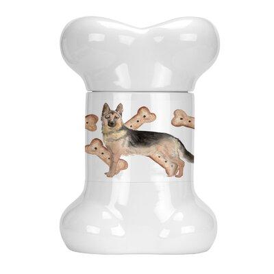 Tucker Murphy Pet™ German Shepherd Bone Shaped Pet Treat Jar Ceramic, Size 9.0 H x 6.0 W x 5.0 D in | Wayfair BA72433E7C704F8CB757E6453AB621E7