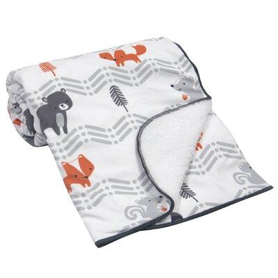 Bedtime Originals Acorn Squirrel Fox & Bear Soft Sherpa Baby Blanket in White | 40 H x 0.25 W x 30 D in | Wayfair 229034