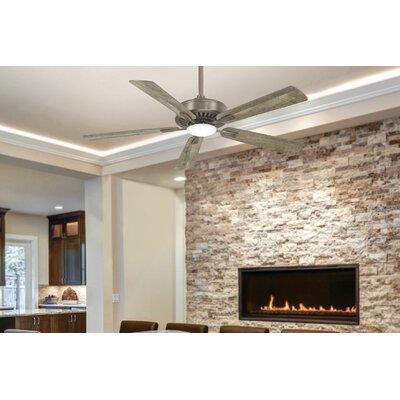 Minka Aire 52" Contractor 5 - Blade LED Propeller Ceiling Fan w/ Remote Control & Light Kit Included in Gray/White | Wayfair MF556LBNK