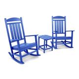 POLYWOOD® Presidential Rocking Chair 3 Piece Seating Group Plastic in Blue | Wayfair PWS166-1-PB
