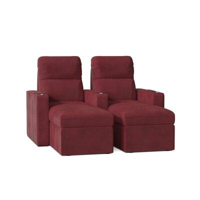 Red Barrel Studio® Home Theater Loveseat (Row of 2) redMicrofiber/Microsuede, Size 43.5 H x 66.5 W x 66.0 D in | Wayfair