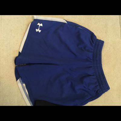 Under Armour Bottoms | 2 Pairs Of Boys Under Armour Ys Shorts, $10 Ea | Color: Black/Blue/White | Size: Sb