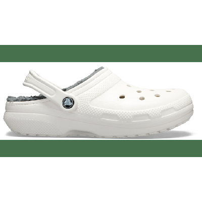 Crocs White   Grey Classic Lined Clog Shoes